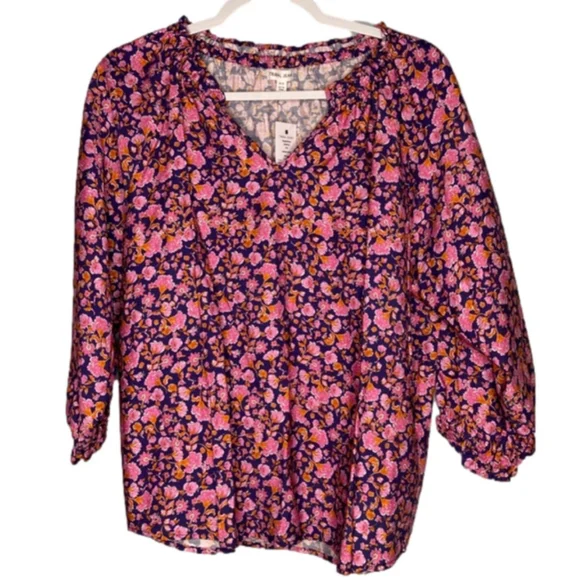 Tribal Jeans Co Floral Peasant Top Small - Picture 2 of 5